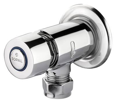 robinet de douche temporisé entrée encastré