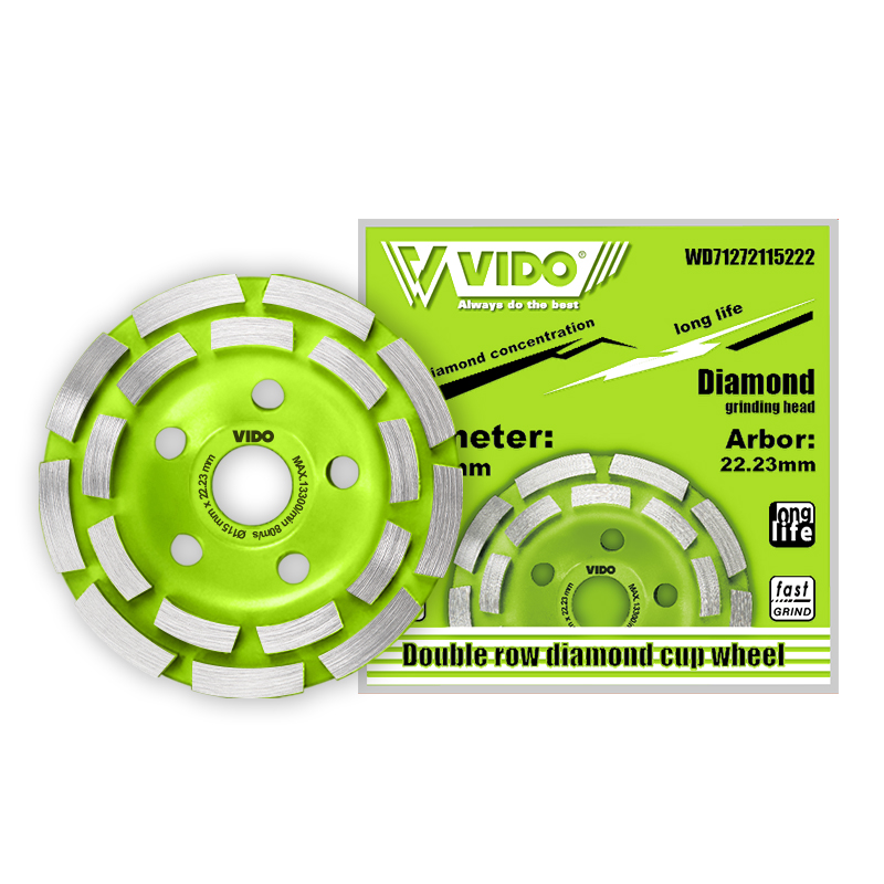 115mm double rangée de roues en forme de tasse de diamant