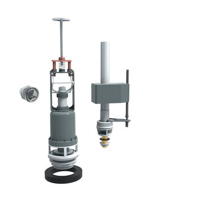 ensemble mecanisme de chasse a bouton poussoir avec flotteur et embout en laiton