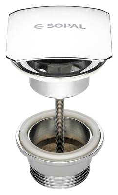 bonde de lavabo clic clac carree en laiton