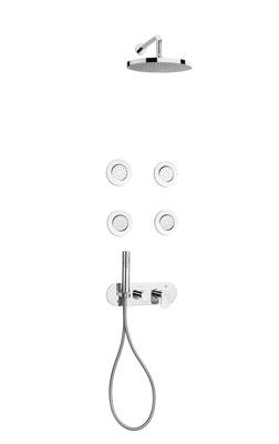 kit mitigeur de douche encastré hydromassage sfax avec 4 buses cylindriques