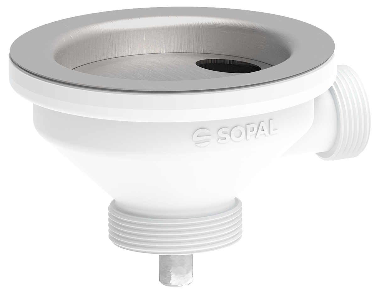 bonde evier inox ø90avec trop-plein