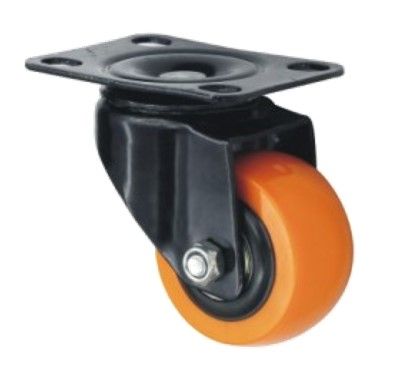 roulette pivot plaque polymide orange