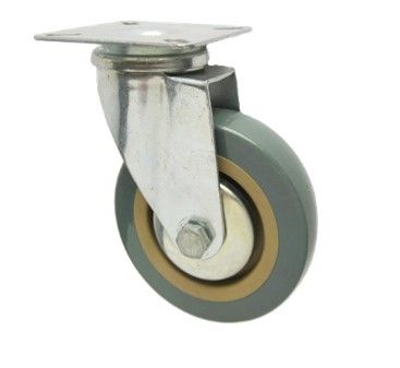 roulette pivot plaque pvc gris