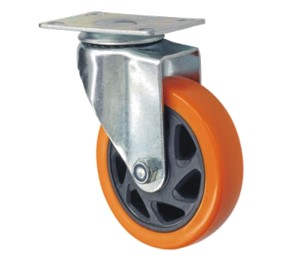 roulette pivot plaque polymide orange