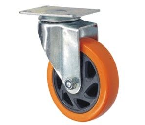 roulette pivot plaque polymide orange