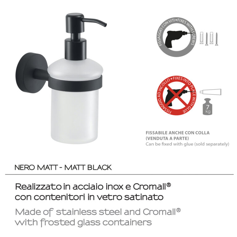 porte savon liquide eros noir mat thumbnail 2