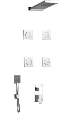 mitigeur de douche encastré hydromassage avec pommeau de douche mural el jem